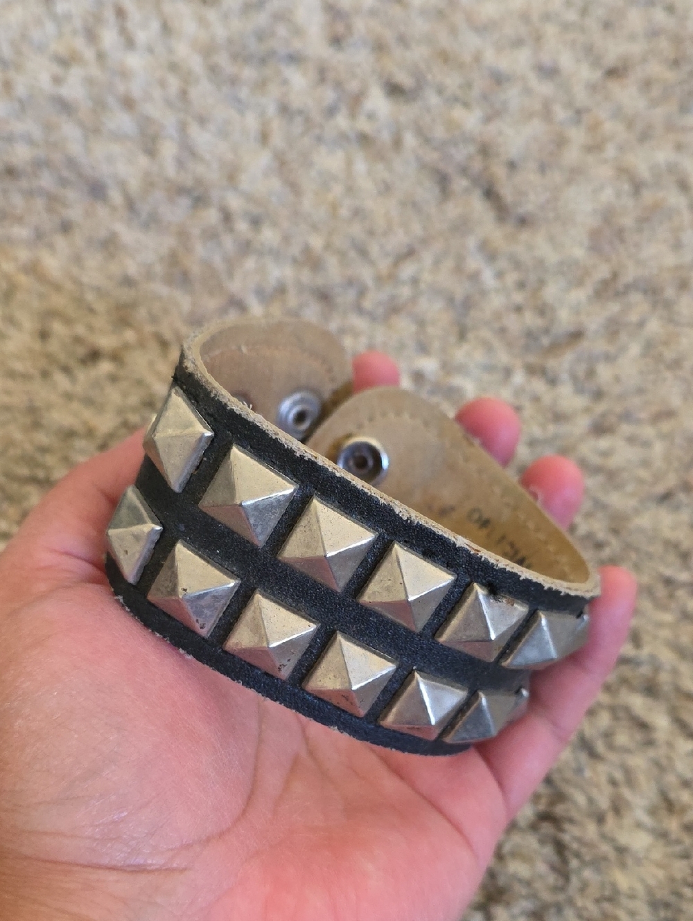 Elvira Black Studded Leather Bracelet